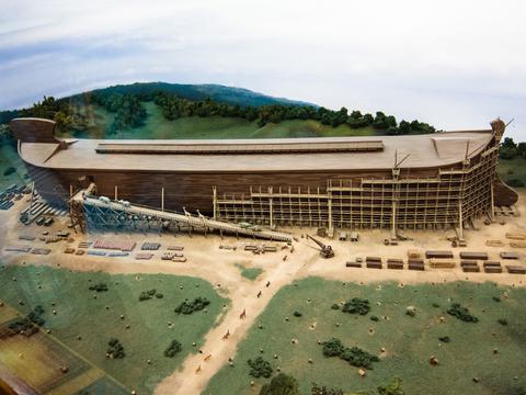 Model of animals boarding the Ark