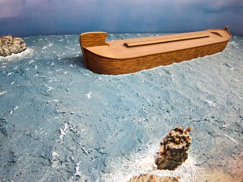 Model of the Ark at sea