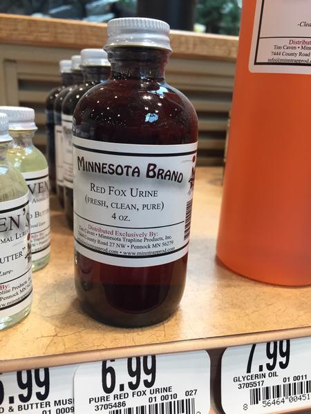 A bottle of Red Fox Urine