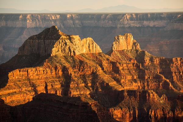 Telephoto view of the Grand Canyon from the North Rim