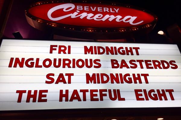 New Beverly Cinema sign showing Inglourious Basterds playing